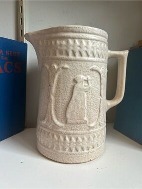 Robinson-Ransbottom Cream-White Embossed Pitcher